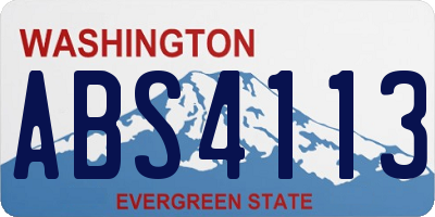 WA license plate ABS4113