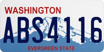 WA license plate ABS4116