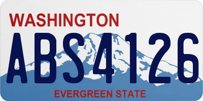 WA license plate ABS4126