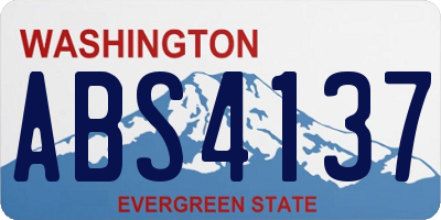 WA license plate ABS4137