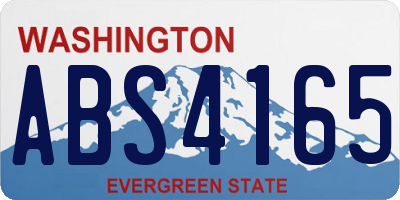 WA license plate ABS4165