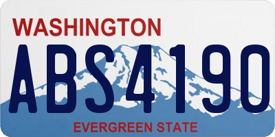 WA license plate ABS4190