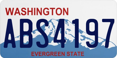 WA license plate ABS4197