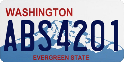 WA license plate ABS4201