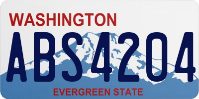 WA license plate ABS4204