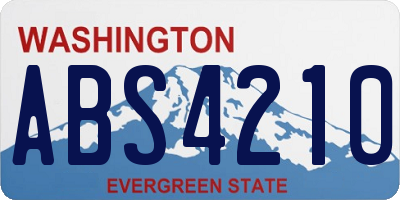 WA license plate ABS4210