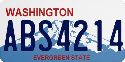 WA license plate ABS4214