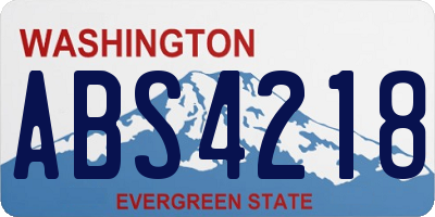 WA license plate ABS4218