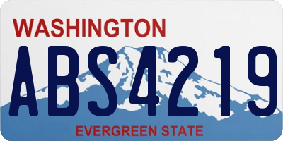 WA license plate ABS4219