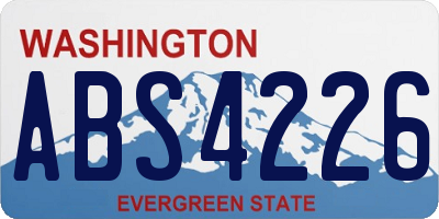 WA license plate ABS4226