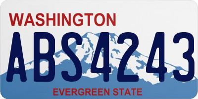 WA license plate ABS4243
