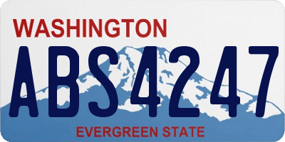 WA license plate ABS4247