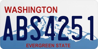 WA license plate ABS4251