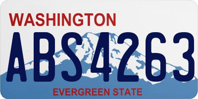 WA license plate ABS4263