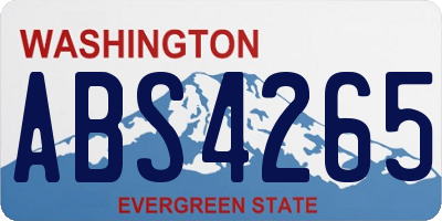 WA license plate ABS4265