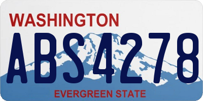 WA license plate ABS4278