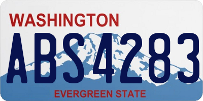 WA license plate ABS4283