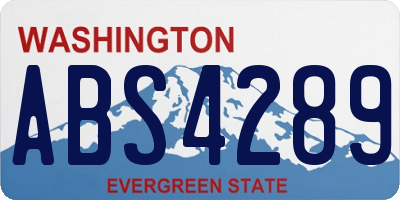 WA license plate ABS4289