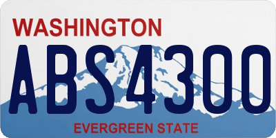 WA license plate ABS4300