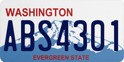 WA license plate ABS4301