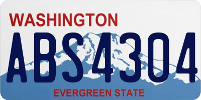 WA license plate ABS4304