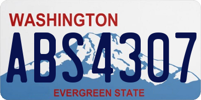 WA license plate ABS4307