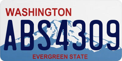 WA license plate ABS4309