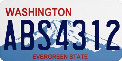WA license plate ABS4312