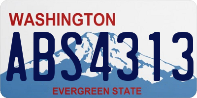 WA license plate ABS4313