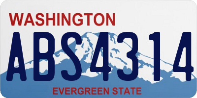 WA license plate ABS4314