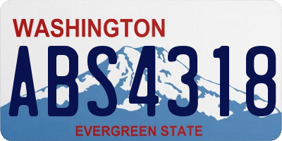 WA license plate ABS4318