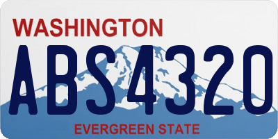 WA license plate ABS4320