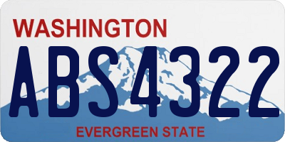 WA license plate ABS4322