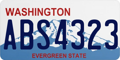 WA license plate ABS4323