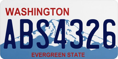 WA license plate ABS4326