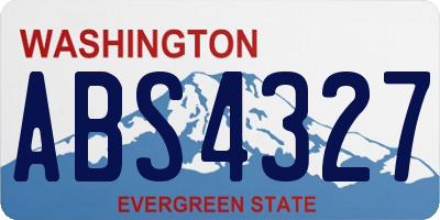 WA license plate ABS4327