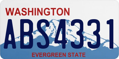 WA license plate ABS4331