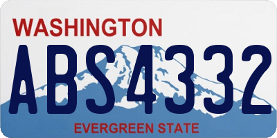 WA license plate ABS4332