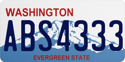 WA license plate ABS4333