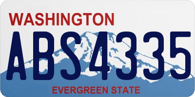WA license plate ABS4335