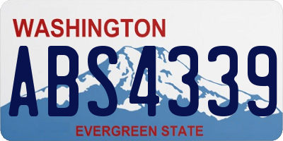 WA license plate ABS4339