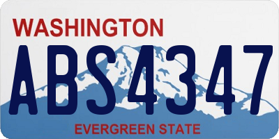 WA license plate ABS4347