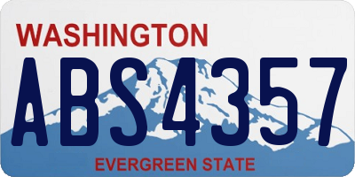 WA license plate ABS4357