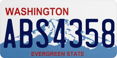WA license plate ABS4358