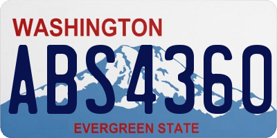 WA license plate ABS4360