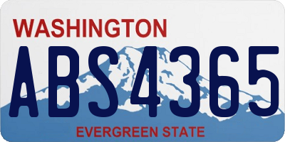WA license plate ABS4365