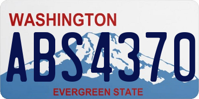 WA license plate ABS4370