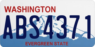 WA license plate ABS4371