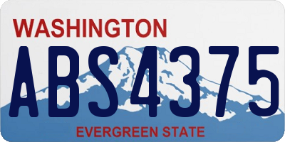 WA license plate ABS4375