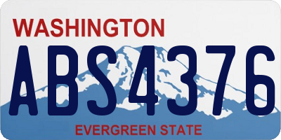 WA license plate ABS4376